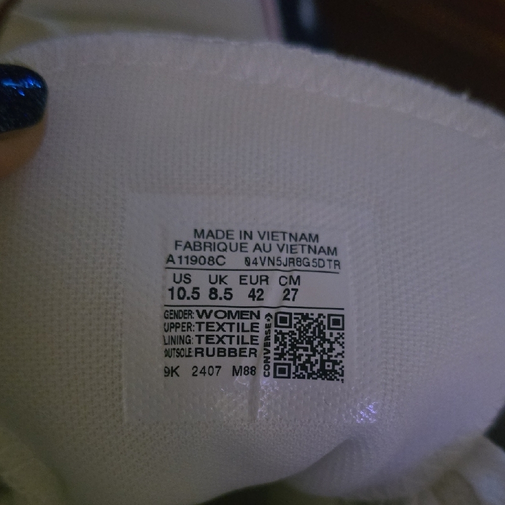 Converse All Star White Canvas High-Tops - Picture 5 of 5